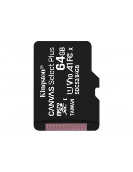 Karta pamięci KINGSTON SDCS2/64GBSP Kingston 64GB micSDXC Canvas Select Plus 100R A1 C10 Single Pack w/o ADP