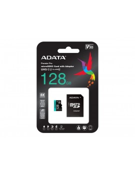 Karta pamięci ADATA AUSDX128GUI3V30SA2-RA1 ADATA 128GB Premier Pro MICROSDXC, R/W up to 100/80 MB/s, with Adapter