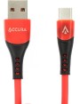 Accura USB-C 1.0m czerwony gumowy 5V/2A