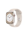 APPLE Watch Series 8 GPS + Cellular 45mm Starlight Aluminium Case with Starlight Sport Band - Regular