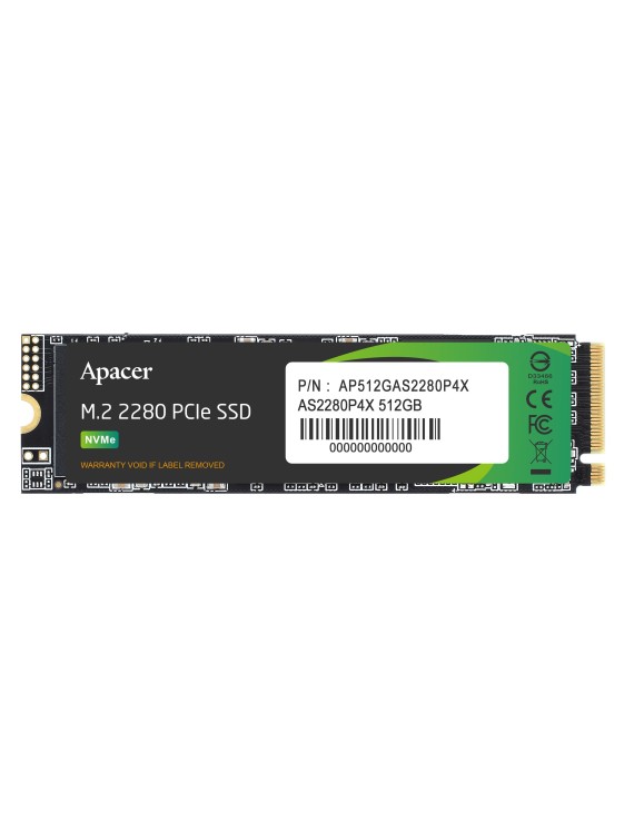 Dysk SSD Apacer AS2280P4X 512GB M.2 PCIe NVMe Gen3 x4 2280 (2100/1700 MB/s)