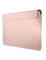 Etui na laptopa Guess Saffiano Triangle Logo Sleeve - 16'' różowy