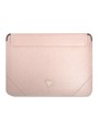 Etui na laptopa Guess Saffiano Triangle Logo Sleeve - 16'' różowy