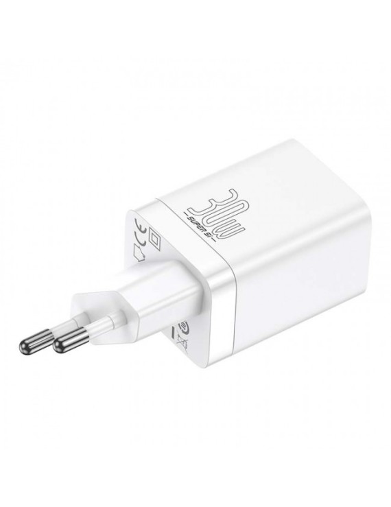 Ładowarka sieciowa Baseus Super Si Pro Quick Charger USB + USB-C 30W (biała)