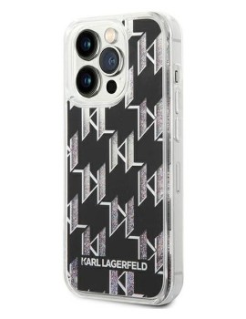 Etui Karl Lagerfeld Monogram Liquid Glitter - Etui iPhone 14 Pro Max (czarny)