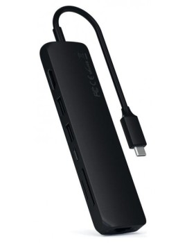 Satechi Slim Multiport USB-C (USB-C PD, 2x USB-A, HDMI 4K, Ethernet, czytnik kart micro/SD) (czarny)