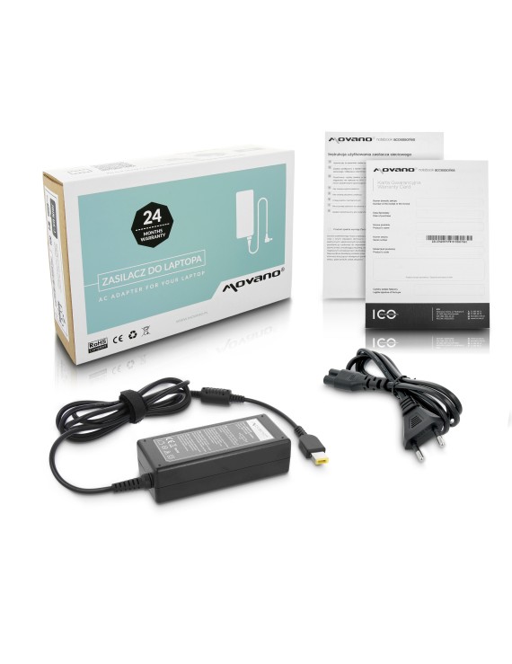 Zasilacz Movano 20v 3.25a (prostokątny 11.0x4.5 pin - Yoga) 65W do Lenovo