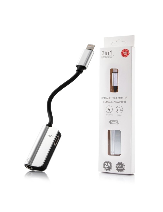 Adapter / przejściówka audio do Apple Lightning do Mini Jack 3.5 mm (black)