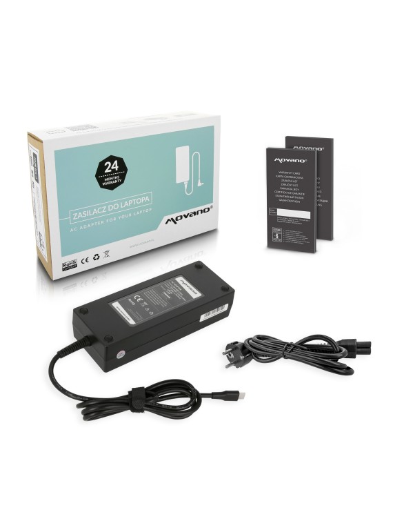 Zasilacz Movano 130W USB type C USB-C do Dell (black)