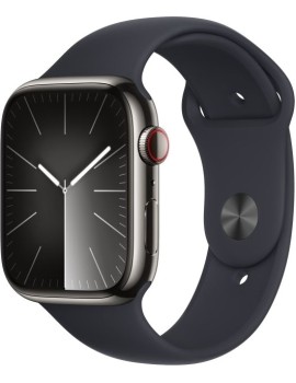 Apple Watch 9 GPS+Cellular 41mm stalowy Mocny Grafit | Północ pasek sportowy S/M