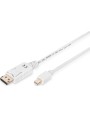 Kabel Digitus DisplayPort Mini - DisplayPort 2m biały 4K 60Hz (AK-340102-020-W)