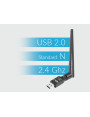 Lanberg bezprzewodowa karta sieciowa WiFi USB 2.0 N300 1 wewnętrzna +1 zewnętrzna antena