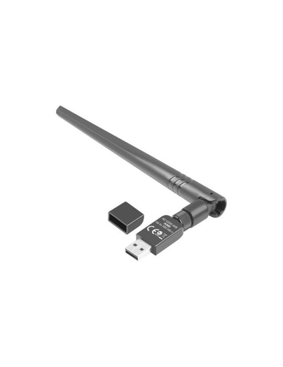 Lanberg bezprzewodowa karta sieciowa WiFi USB 2.0 N300 1 wewnętrzna +1 zewnętrzna antena
