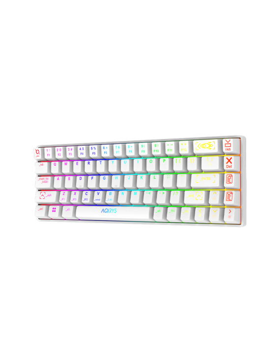 AQIRYS Klawiatura mechaniczna 65%/68 klawiszy Dual Mode: Wirelles&BT+Wired MIRA white