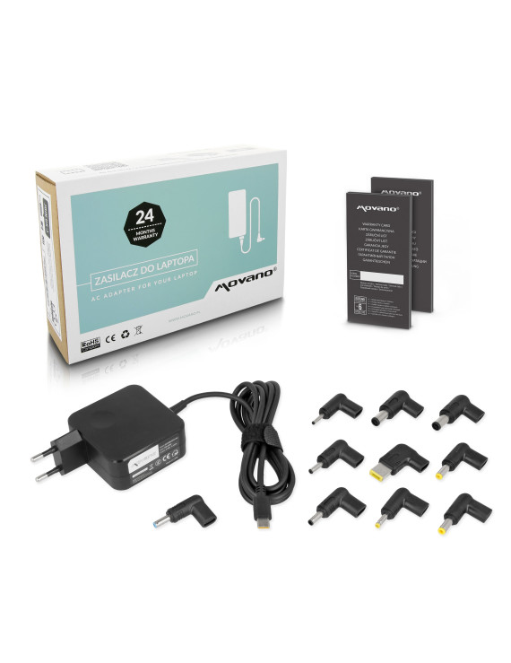 Zasilacz Movano uniwersalny 45W USB-C - 10 wtyków