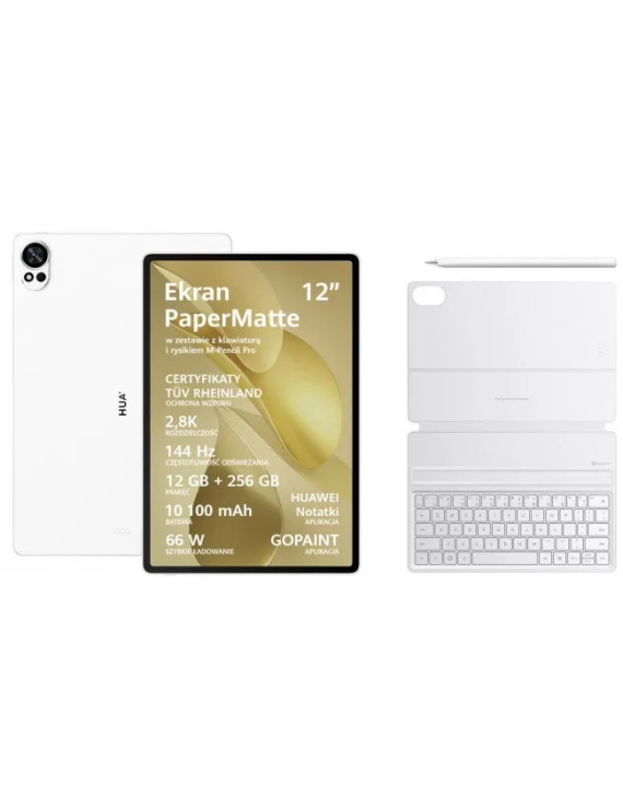 Tablet Huawei Matepad 12X 2025 12/256GB PaperMatte WiFi biały + klawiatura + rysik