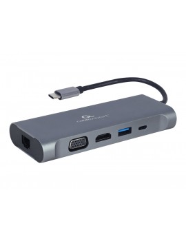 Stacja dokująca GEMBIRD A-CM-COMBO7-01 Multi Port Adapter USB Type C Hub 3.0 HDMI VGA PD