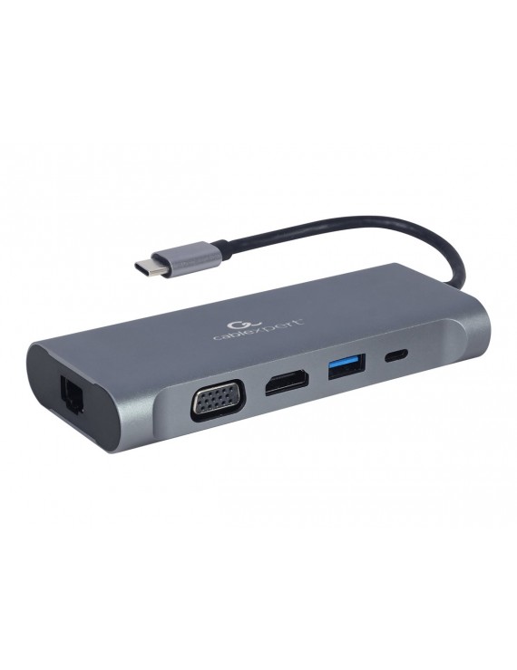 Stacja dokująca GEMBIRD A-CM-COMBO7-01 Multi Port Adapter USB Type C Hub 3.0 HDMI VGA PD